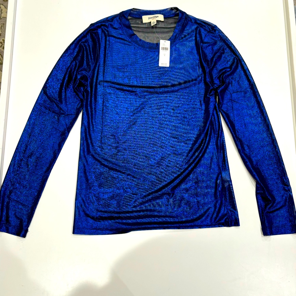 Anthropologie sheer metallic tee. Size small. Tag was removed, still unworn.